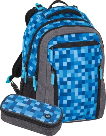 Set scolaire Bagmaster Porto 26 à motif cubes