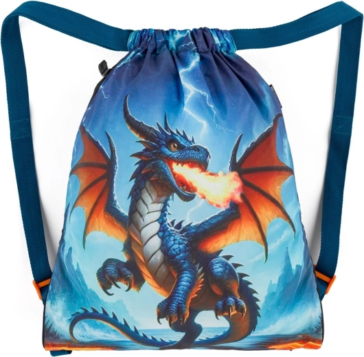 Bagmaster sac d’école à cordons pour chaussons et sport Lumi 26 D dragon