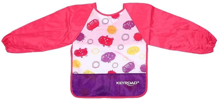 Tablier d’arts plastiques avec manches Keyroad, rose