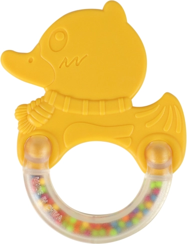 Hochet et anneau de dentition en forme de canard