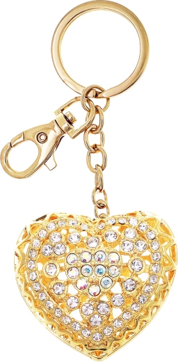 Pendentif de clés cœur doré