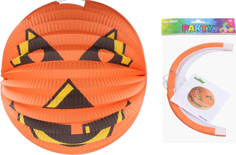 Lampion boule 25 cm citrouille