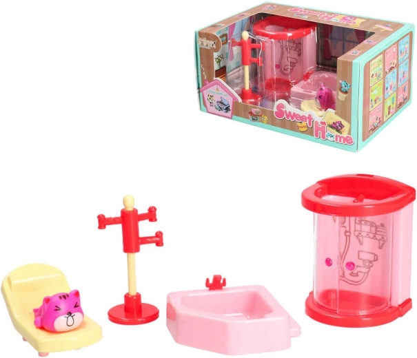 Ensemble de jeu salle de bain avec meubles pour maison de poupées