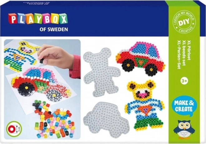 Perles à repasser set - voiture et ourson XL