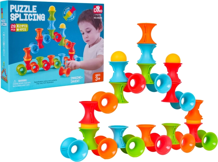 Jeu de construction d’adresse – rouleaux colorés avec balles