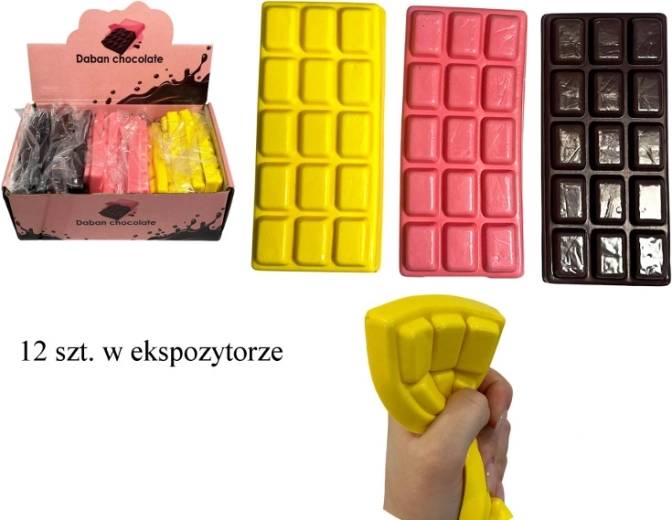Balle antistress à presser en forme de chocolat - 1 pièce