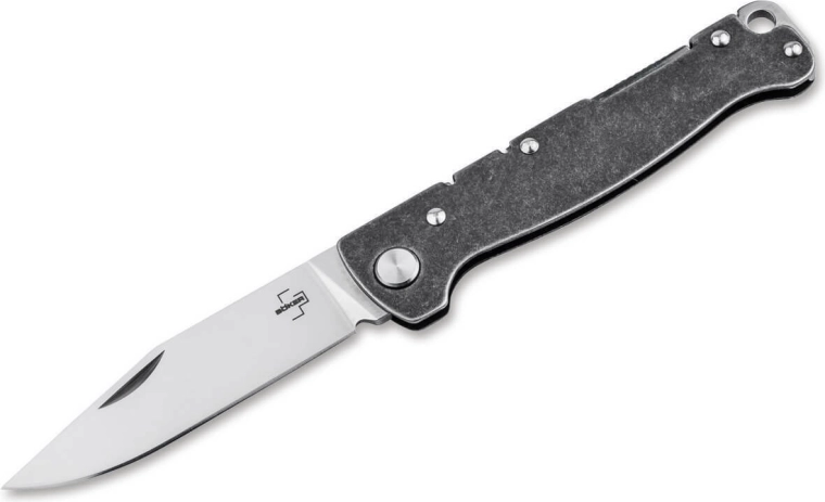 Böker Plus Atlas Clip Point couteau de poche, D2, stonewash, clip