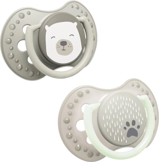 Sucette dynamique en silicone LOVI Buddy bear 0–6 mois, 2 pcs