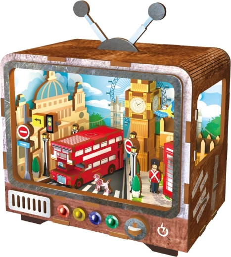 2Kids Toys puzzle 3D en bois rétro TV Londres