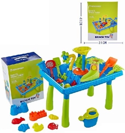 Table de jeu sable et eau avec accessoires, 38 pièces