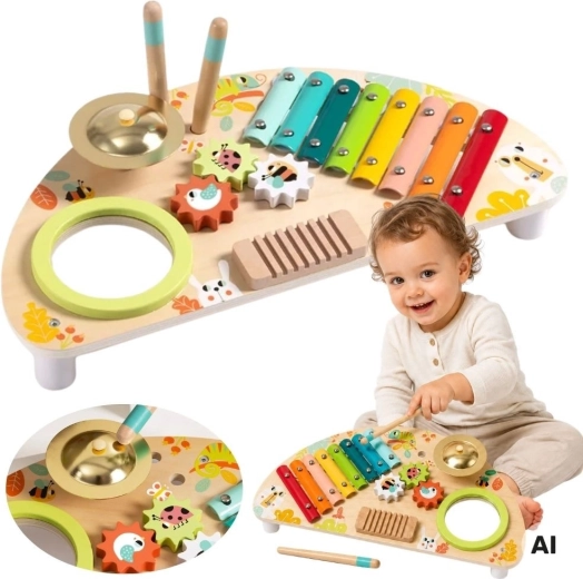 Centre musical multifonction en bois Tooky Toy pour enfants