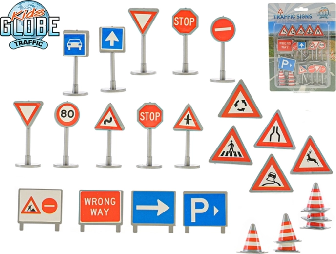 Kids Globe Traffic mini panneaux de signalisation – lot de 25 pcs