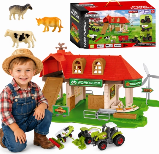 WOOPIE ferme avec tracteurs et figurines, 42 pièces