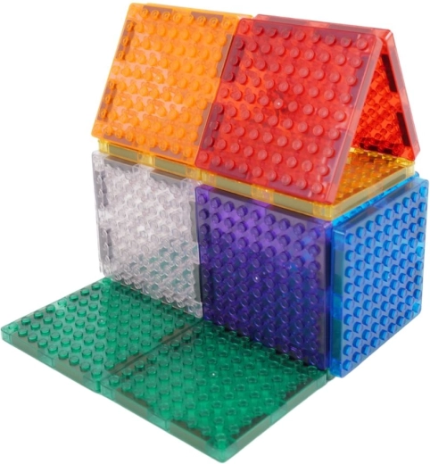 Cleverclixx jeu de construction magnétique Brick Tiles Pack Intense 16 pcs
