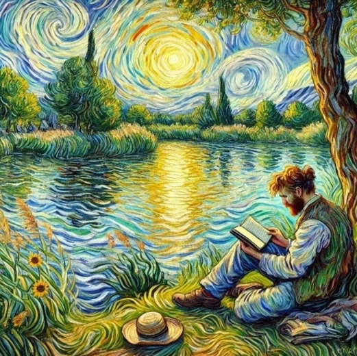 Norimpex peinture par numéros Homme avec un livre au bord du lac 40 × 50 cm