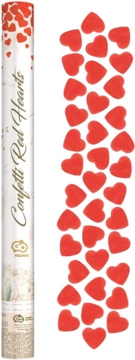 Confettis pneumatiques – petits cœurs en papier rouges