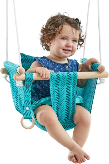 Balançoire textile pour enfants en 100% coton, turquoise – 2Kids Toys