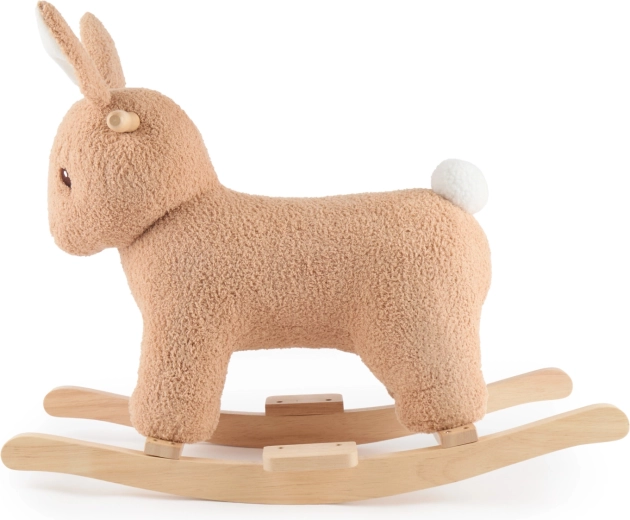 Bieco lapin à bascule Fine en bouclette sur patins en bois