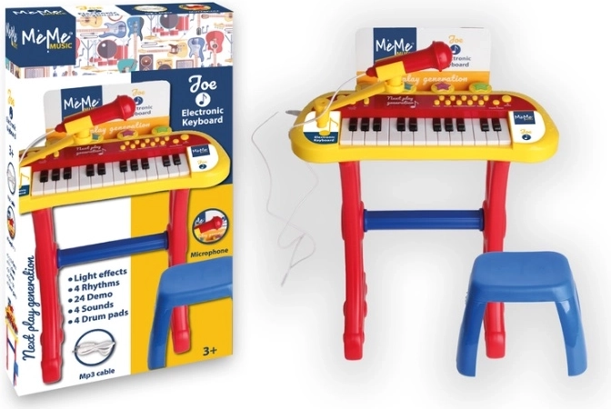 Clavier électronique pour enfants Meme avec micro et tabouret (24 touches)