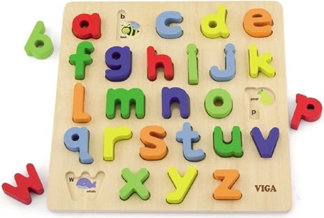 Viga trieur d’alphabet en bois à encastrer