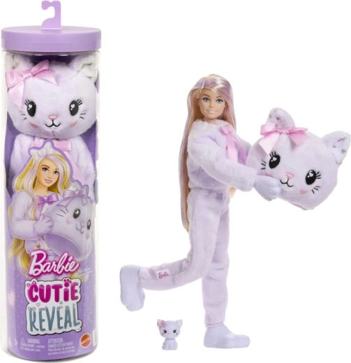Barbie Cutie Reveal chaton violet – joli nœud