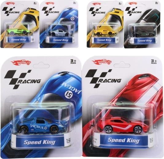 Petite voiture en métal 8 cm sur carte