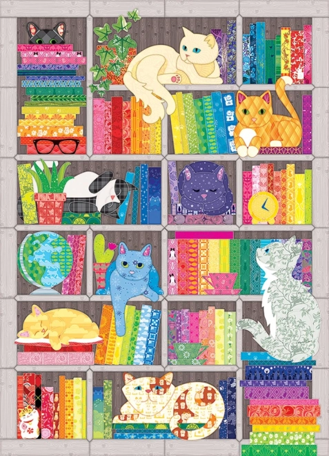 Puzzle Couverture brodée : chats arc-en-ciel 1000 pièces