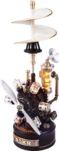 ROKR Puzzle mécanique 3D Hélicoptère de Vinci avec éclairage LED