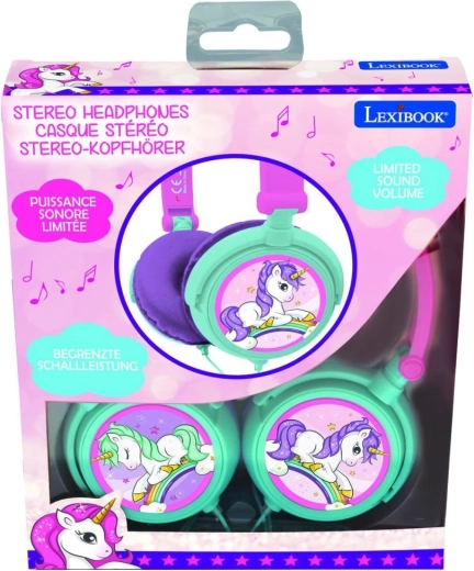 Casque audio filaire pliable pour enfants Licorne