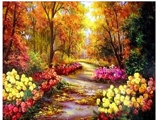Peinture diamant Chemin d’automne dans le parc 30 × 40 cm