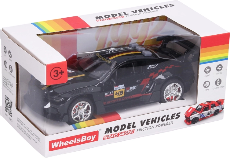 Voiture avec effets lumineux, sonores et de fumée 17 cm - 1 pièce