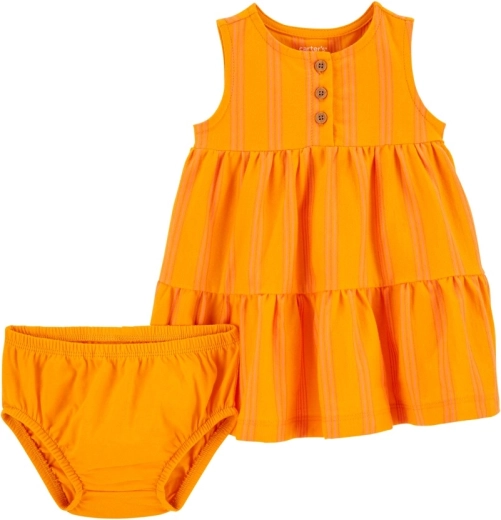 Robe Carter's avec culotte rayures jaunes pour fille