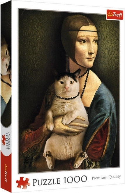 Puzzle 1000 pièces Dame au chat