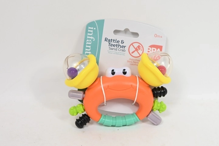 Infantino anneau de dentition avec hochet crabe