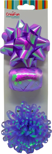 Coffret cadeau à effet irisé – ruban 10 m + 2 nœuds, 3 pcs