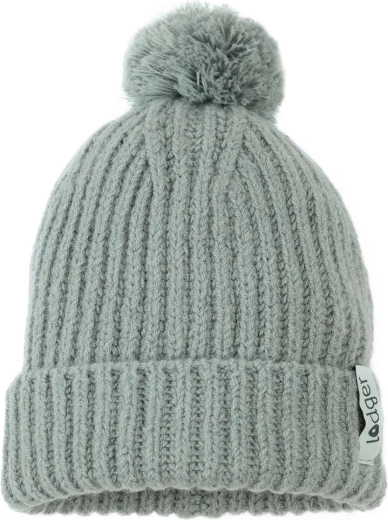 Bonnet tricoté Lodger en laine mérinos avec pompon 6–12 mois