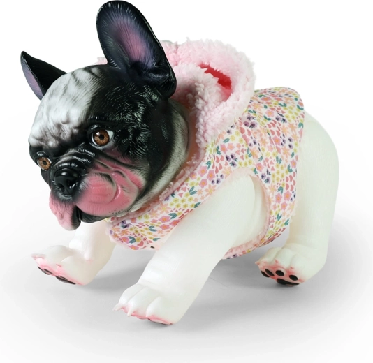 Bouledogue français en tenue – figurine de chien en vinyle 26 cm