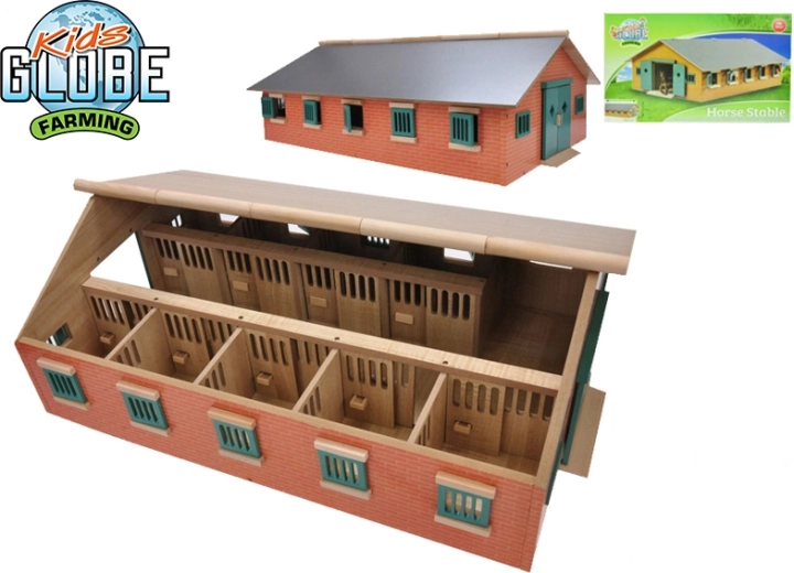 Kids Globe écurie en bois pour chevaux 1:32