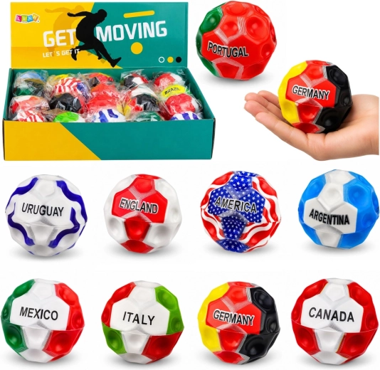 Balle en mousse anti-stress avec picots – motif drapeaux, 7 cm - 1 pièce