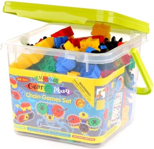 Jeu de construction MORPHUN GearPhun – engrenages et chaînes, 200 pièces