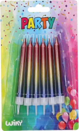 Bougies métalliques avec supports - 6 pièces