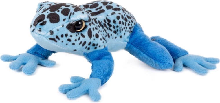 Grenouille en peluche bleue allongée 21 × 19 cm