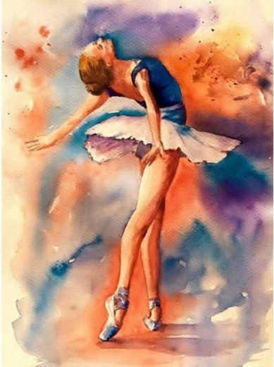 Broderie diamant (diamond painting) ballerine en danse 30 × 40 cm