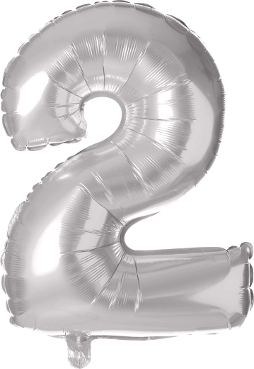 Ballon en aluminium chiffre 2, 30 cm, argenté TORO