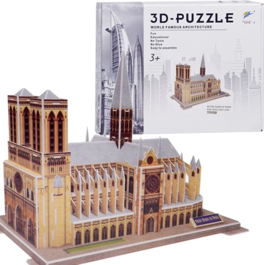 Puzzle 3D cathédrale Notre‑Dame, 77 pièces