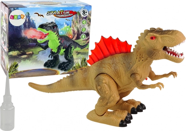 Dinosaure interactif avec vapeur d'eau et effets lumineux