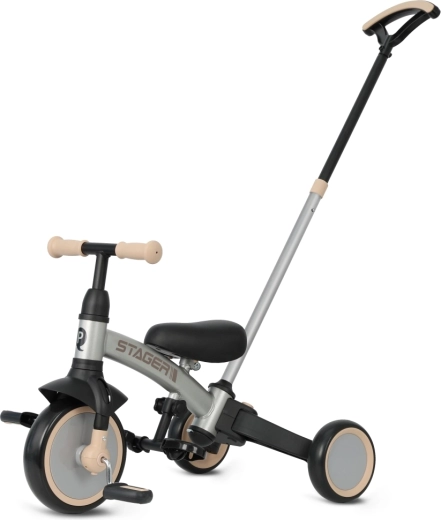 Qplay Stager 3v1 tricycle et draisienne pour enfants argentée