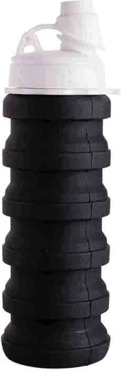 Gourde pliable en silicone noire