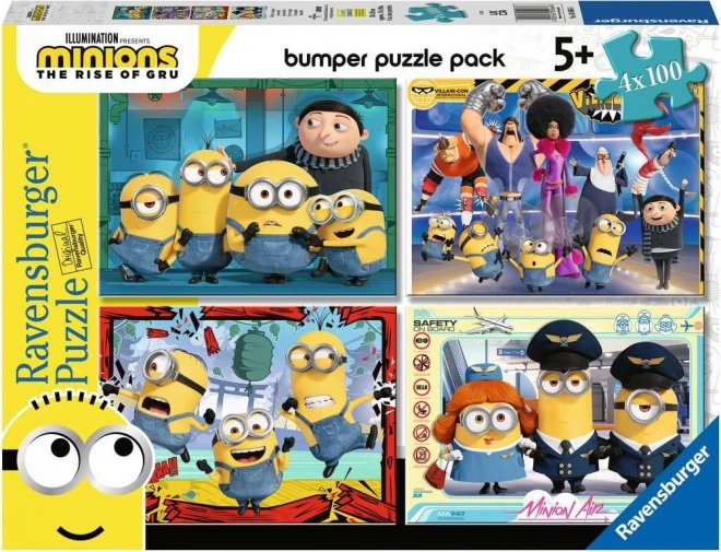 Puzzle Ravensburger Minions 2 : Un méchant arrive 4x100 pièces