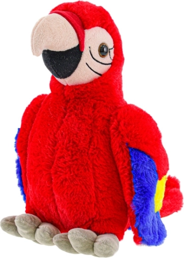 Perroquet en peluche 27 cm rouge